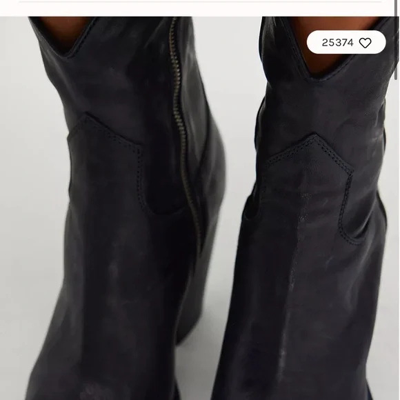 Free People Black Leather Ankle Boots - Picture 5 of 12